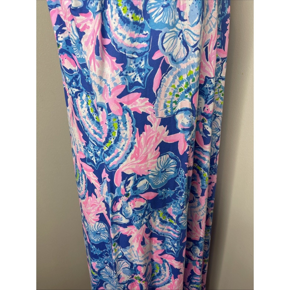 New Lilly Pulitzer Madsen V-Neck Midi Dress in Blue Tang Sitting Seaside XL - Picture 6 of 11